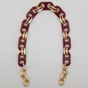 Çanta Aksesuar 42 Cm Akrilik Görünümlü Bordo Plastik Zincir Köprü Model