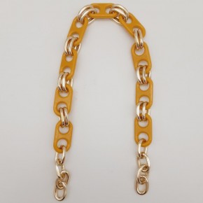 Çanta Aksesuar 42 Cm Akrilik Görünümlü Hardal Sarı Plastik Zincir Köprü Model