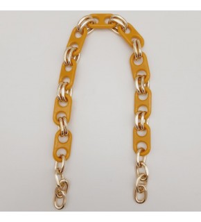 Çanta Aksesuar 42 Cm Akrilik Görünümlü Hardal Sarı Plastik Zincir Köprü Model