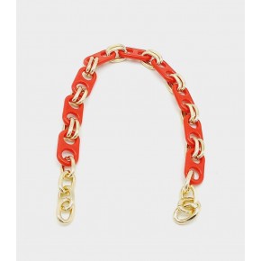 Çanta Aksesuar 42 Cm Akrilik Görünümlü Kırmızı Plastik Zincir Köprü Model