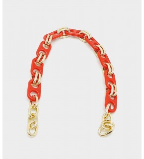Çanta Aksesuar 42 Cm Akrilik Görünümlü Kırmızı Plastik Zincir Köprü Model
