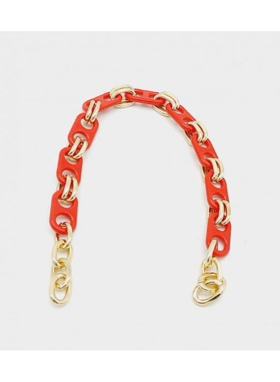 Çanta Aksesuar 42 Cm Akrilik Görünümlü Kırmızı Plastik Zincir Köprü Model