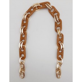 Çanta Aksesuar 42 Cm Akrilik Görünümlü Sütlü Kahve Plastik Zincir Köprü Model