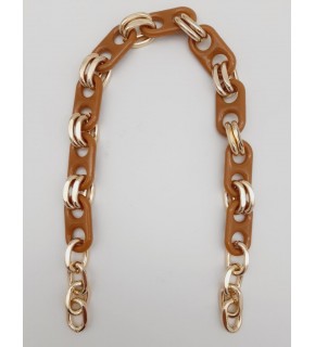 Çanta Aksesuar 42 Cm Akrilik Görünümlü Sütlü Kahve Plastik Zincir Köprü Model