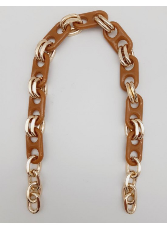 Çanta Aksesuar 42 Cm Akrilik Görünümlü Sütlü Kahve Plastik Zincir Köprü Model