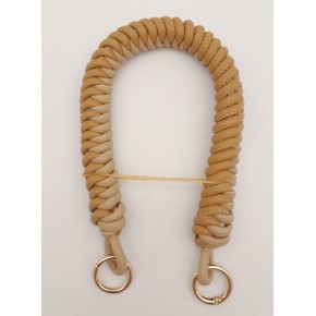 Çanta Aksesuar 42 cm Bej Sütlü Kahve Renk Örgü Model Suni Deri Çanta Sapı Light Gold Metalli