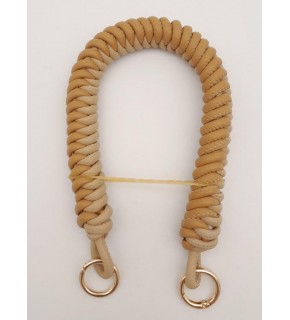 Çanta Aksesuar 42 cm Bej Sütlü Kahve Renk Örgü Model Suni Deri Çanta Sapı Light Gold Metalli