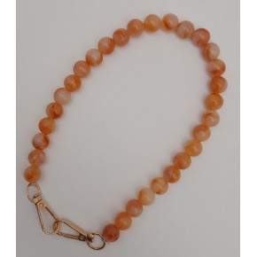 Çanta Aksesuar 42 cm Mini Yuvarlak Akrilik Turuncu Renk Çanta Sapı Light Gold Metalli