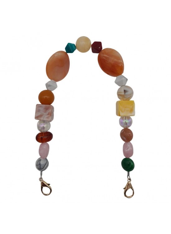 Çanta Aksesuar 42 cm Renkli Akrilik Çanta Sapı No:01 Light Gold Metalli