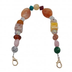 Çanta Aksesuar 42 cm Renkli Akrilik Çanta Sapı No:01 Light Gold Metalli