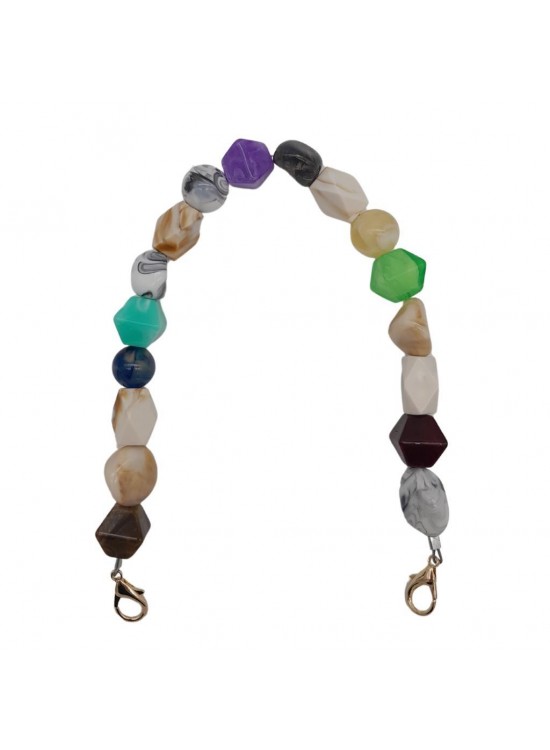 Çanta Aksesuar 42 cm Renkli Akrilik Çanta Sapı No:08 Light Gold Metalli