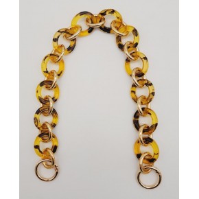 Çanta Aksesuar 43 cm Leopar Desen Yaylı Halkalı Akrilik Zincir