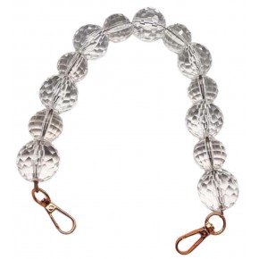 Çanta Aksesuar 43 Cm Şeffaf Disko Boncuklu Çanta Sapı Light Gold Metalli