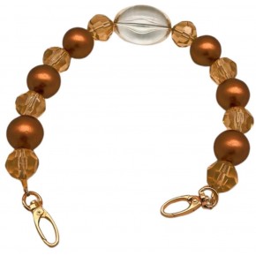 Çanta Aksesuar 43 Cm Şeffaf  Oval Boncuklu Çanta Sapı Light Metalli