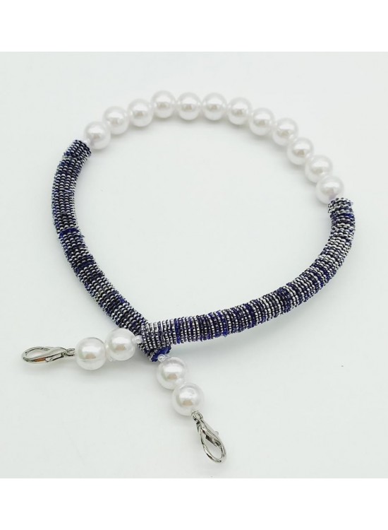 Çanta Aksesuar 45 cm Akrilik Pullu İncili Çanta Sapı No:13