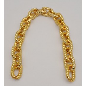 Çanta Aksesuar 45 cm Burgu Model Metal Görünümlü Light Gold Renk Akrilik Zincir