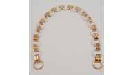 Çanta Aksesuar 48 cm Sekizgen Akrilik Çanta Sapı Zinciri Beyaz Renk Light Gold Metal