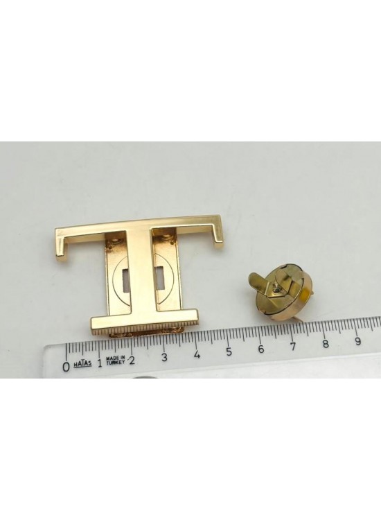 Çanta Aksesuar 5.5x3.5 Cm Light Gold T Model Kilit