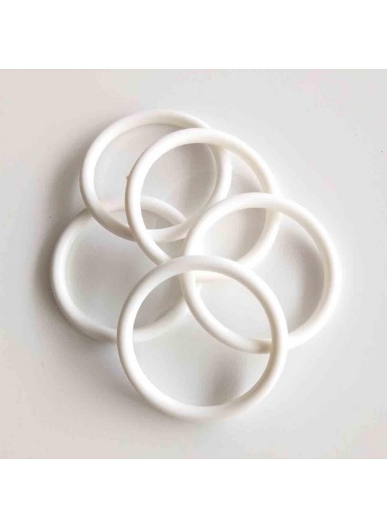 Çanta Aksesuar 5 Adet 8 Cm Plastik Halka Beyaz