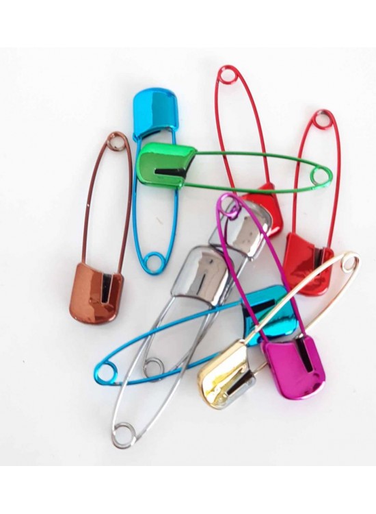 Çanta Aksesuar 5 Adet Renkli Çengelli İğne 4 Cm Küçük