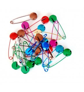 Çanta Aksesuar 5 Adet Renkli Çengelli İğne 5 Cm Yuvarlak Model