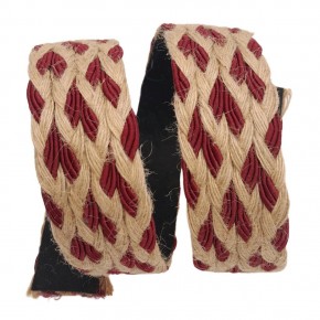 Çanta Aksesuar 5 cm Jüt Örme Kolon Bordo Renk 1 metre