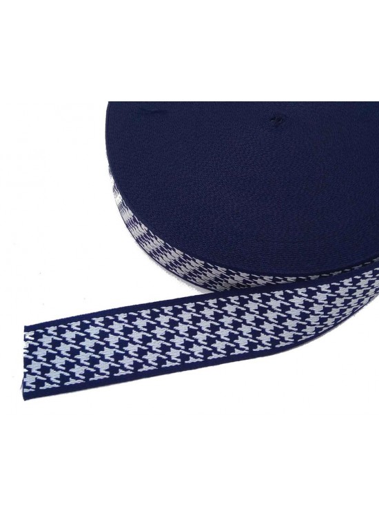 Çanta Aksesuar 5 Cm Kazayağı Desenli Lacivert Polyester Kolon