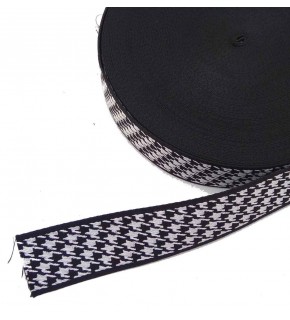 Çanta Aksesuar 5 Cm Kazayağı Desenli Siyah  Polyester Kolon