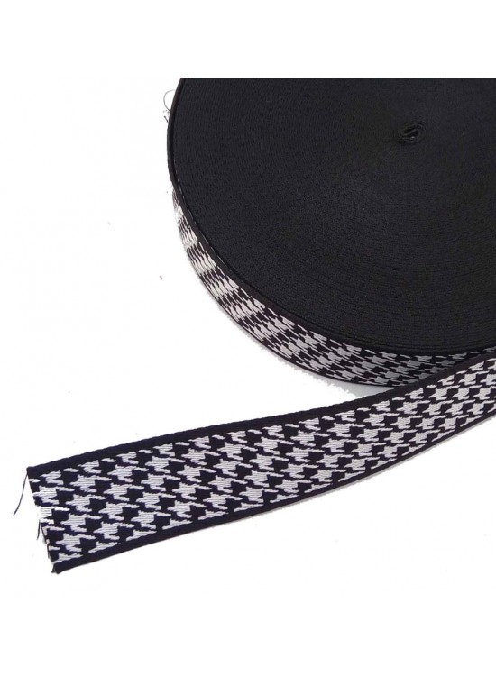 Çanta Aksesuar 5 Cm Kazayağı Desenli Siyah Polyester Kolon Çanta Aksesuar 5 Cm Kazayağı Desenli Siyah Polyester Kolon