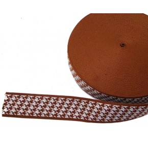 Çanta Aksesuar 5 Cm Kazayağı Desenli Taba  Polyester Kolon