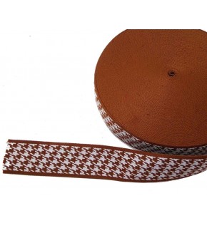 Çanta Aksesuar 5 Cm Kazayağı Desenli Taba  Polyester Kolon