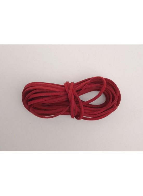 Çanta Aksesuar 5 metre Kırmızı Nubuk Deri İp No:1