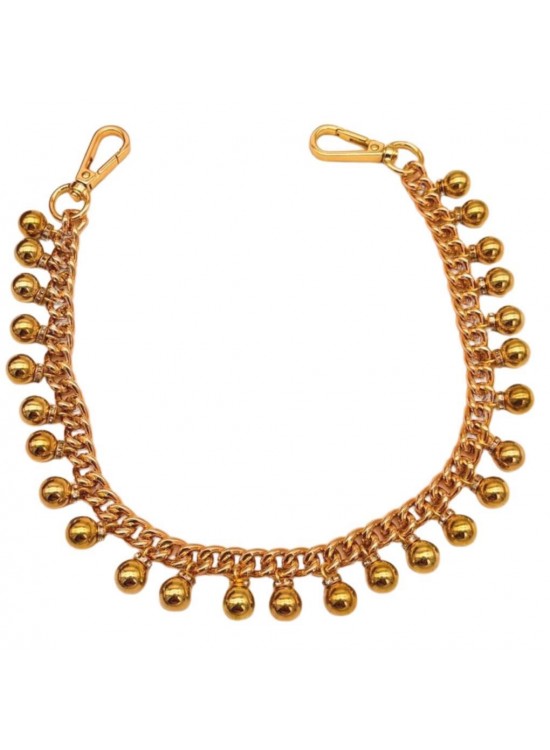 Çanta Aksesuar 50 cm Gold Boncuk Sallantılı Çanta Sapı Light Gold Metalli Çanta Aksesuar 50 cm Gold Boncuk Sallantılı Çanta Sapı Light Gold Metalli