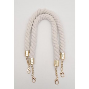 Çanta Aksesuar 50 cm Pamuklu Halat Model Çift Çanta Sapı Light Gold Metalli