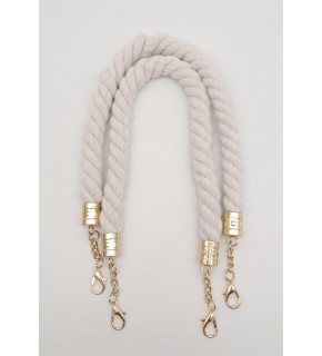 Çanta Aksesuar 50 cm Pamuklu Halat Model Çift Çanta Sapı Light Gold Metalli