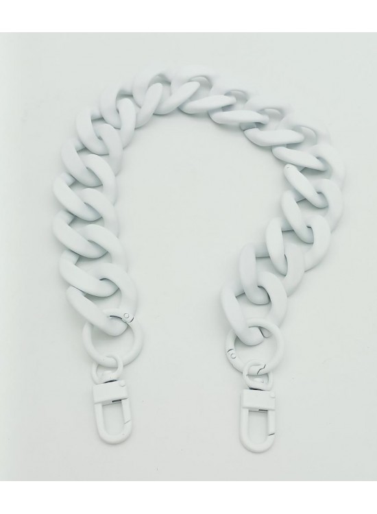 Çanta Aksesuar 50x3.3 cm Beyaz Renk Buzlu (Mat) Zincir