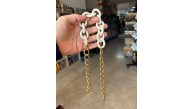 Çanta Aksesuar 54 cm Krem Mat Akrilik Zincirli Çanta Sapı Light Gold Metal