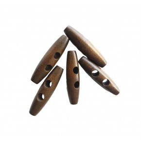 Çanta Aksesuar 5Li Ahşap Çoban Düğme 3 Cm Haki