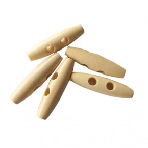 Çanta Aksesuar 5Li Ahşap Çoban Düğme 3 Cm Krem