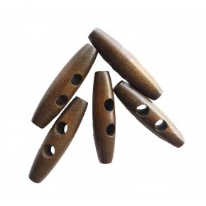 Çanta Aksesuar 5Li Ahşap Çoban Düğme 4 Cm Haki