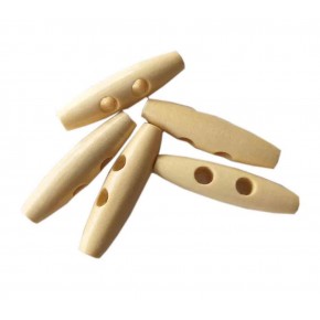 Çanta Aksesuar 5Li Ahşap Çoban Düğme 4 Cm Krem