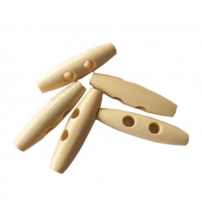 Çanta Aksesuar 5Li Ahşap Çoban Düğme 4 Cm Krem