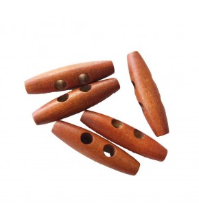 Çanta Aksesuar 5Li Ahşap Çoban Düğme 4 Cm Taba