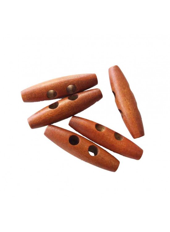 Çanta Aksesuar 5Li Ahşap Çoban Düğme 4 Cm Taba