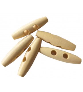 Çanta Aksesuar 5Li Ahşap Çoban Düğme 5 Cm Krem