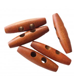 Çanta Aksesuar 5Li Ahşap Çoban Düğme 5 Cm Taba