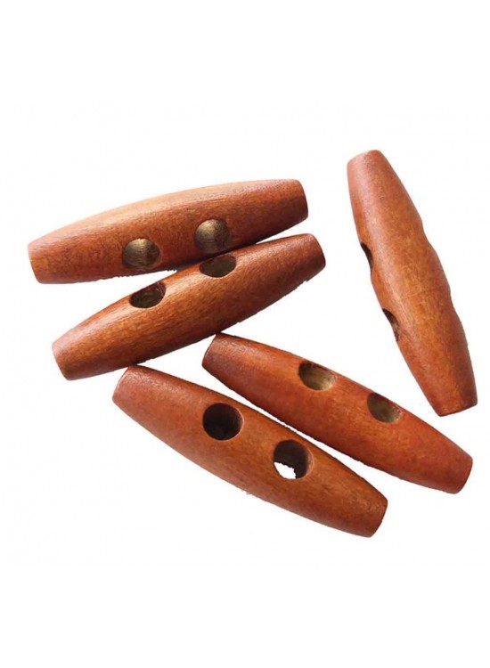 Çanta Aksesuar 5Li Ahşap Çoban Düğme 5 Cm Taba