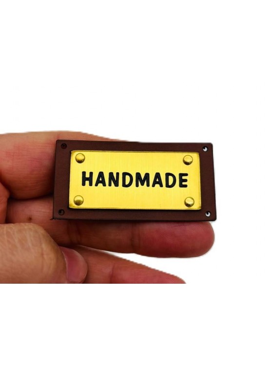 Çanta Aksesuar 5x2.5 Cm Derili Metal Handmade Etiket Çanta Aksesuar 5x2.5 Cm Derili Metal Handmade Etiket