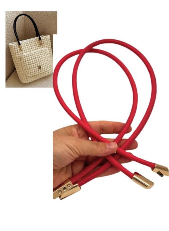 Çanta Aksesuar 60 cm Açık Kırmızı Renk Trend Model Çift Çanta Sapı