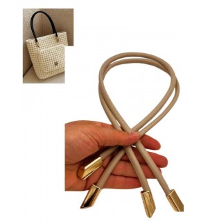 Çanta Aksesuar 60 cm Bej Renk Trend Model Çift Çanta Sapı